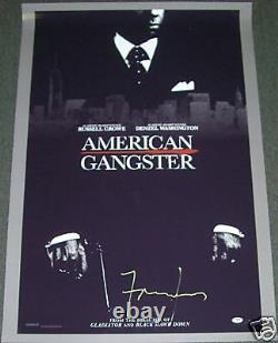 Frank Lucas Signé American Gangster 27x41 Affiche Du Film Psa / Adn Coa Autograph