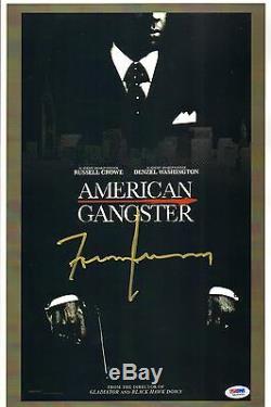 Frank Lucas Signé American Gangster Film 11x17 Poster Psa / Adn Coa Autograph