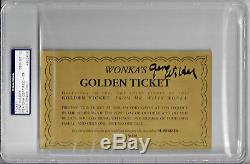 Gene Wilder Signé Willie Wonka Golden Ticket Psa / Adn Pti Gem Mt 10 Graded