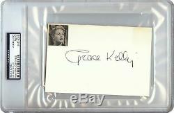 Grace Kelly Signé Autographié 4x6 Index Card Vintage Signature Psa / Adn Encased