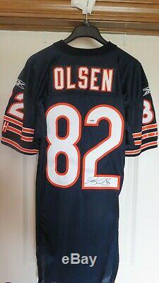 Greg Olsen Chicago Bears Autographed Jeu Publié Jersey Utilisé Et Pantalon Psa / Adn