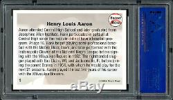 Hank Aaron Autographié Signé Carte 1992 Front Row # 1 Atlanta Braves Psa / Adn 4492