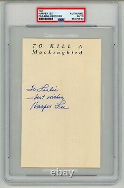 Harper Lee a signé une page autographiée de 'Ne tirez pas sur l'oiseau moqueur' avec certification PSA DNA