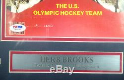 Herb Brooks Autographié Encadrée Sports Illustrated Coach Team USA Psa / Adn Q89160