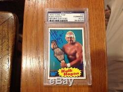 Hulk Hogan Autographié Signe Carte De Recrue 1985 # 16 Psa Topps / Adn Carte Mint