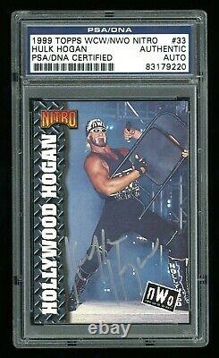 Hulk Hogan Psa/adn Auto 1999 Topps Wcwithnwo Signé Carte Autographiée #33 Hollywood