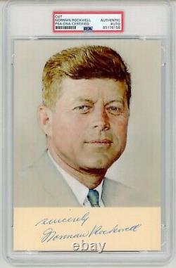 Impression signée autographiée de John F. Kennedy de Norman Rockwell, certifiée PSA DNA et encadrée