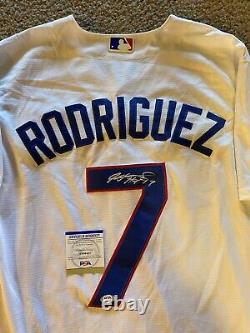 Ivan Pudge Rodriguez Autographié/signé Texas Rangers Mlb Jersey Psa/dna Coa