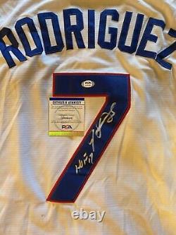 Ivan Pudge Rodriguez Autographié/signé Texas Rangers Mlb Jersey Psa/dna Coa