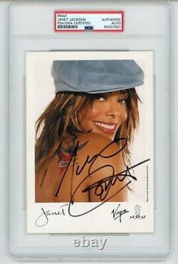 Janet Jackson a signé une photo promotionnelle 'All For You' avec autographe PSA DNA Encastré.