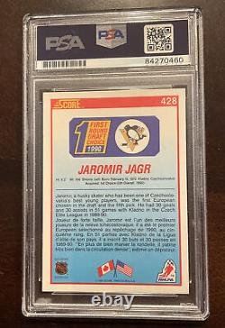 Jaromir Jagr 1990 Score Rookie Rc Autographié Auto Hockey Psa/dna Coa 428