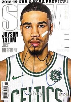 Jayson Tatum a signé le magazine Slam autographié PSA/DNA COA Boston Celtics.