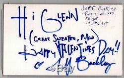 Jeff Buckley Grande Inscription Signé Autographié 3x5 Card Index Psa / Adn Slabbed