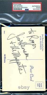 Jim Henson Psa Adn Coa Signé Muppets Carte Postale Autographe