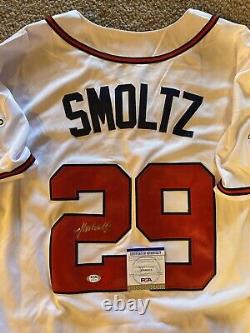 John Smoltz Autographié/signé Atlanta Braves Mlb Jersey Psa/dna Authentifié