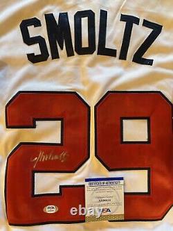 John Smoltz Autographié/signé Atlanta Braves Mlb Jersey Psa/dna Authentifié