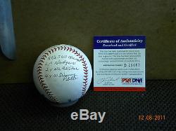Johnny Podres Brooklyn Dodgers Autographed Baseball Psa / Adn
