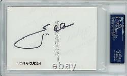 Jon Gruden Psa/dna Signed Auto Autograph Hand Drawn Play Photo 1/1 Index Card