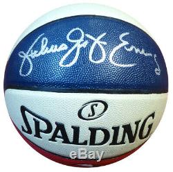 Julius Dr. J Erving Autographié Signé Spalding Aba Basketball Psa / Adn 107479