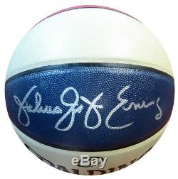 Julius Dr. J Erving Autographié Signé Spalding Aba Basketball Psa / Adn 107479