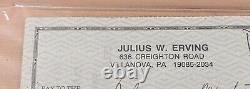 Julius Erving Dr J chèque personnel signé et autographié, certifié PSA/DNA, des 76ers du Temple de la renommée