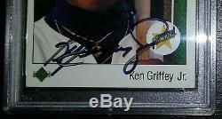 Ken Griffey Jr 1989 Upper Deck Rookie Psa Étoiles / Adn Autograph Auto Rare