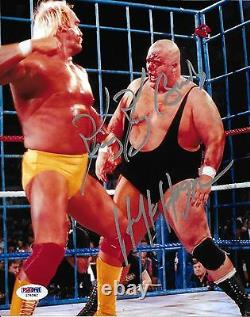 King Kong Bundy & Hulk Hogan Signé Wwe 8x10 Photo Psa/adn Coa Wrestlemania II 2