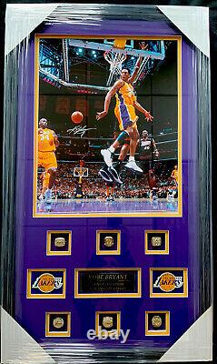 Kobe Bryant La Lakers Signé Autographié Authentic 16x20 Et 6 Anneaux Ensemble Psa/adn