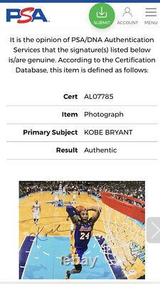 Kobe Bryant Signé Autographié 11x14 Photo Psa/dna Coa Los Angeles Lakers