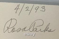 L’icône Des Droits Civiques Rosa Parks A Signé Autographe Cut Signature Psa Dna Free S&h