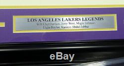 Lakers Legends Lithographie Encadrée Autographiée 5 Sigs Chamberlain Psa / Dna 113533