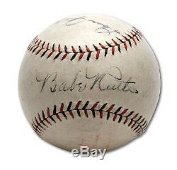 Le Finest Babe Ruth Et Lou Gehrig Signé Adn Baseball Psa Graded Mint 8