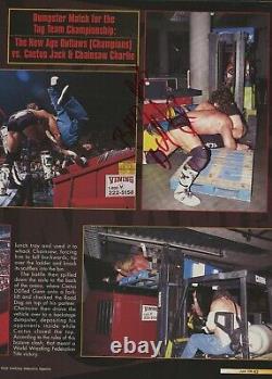 Le Rocher, Owen Hart, Stone Cold + WrestleMania XIV AUTOGRAPHIÉS et SIGNÉS PSA DNA