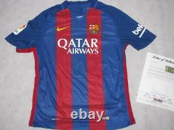 Leo Messi Main Signée Barcelona Soccer Jersey + Psa Dna Coa Acheter Authentique