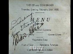 Lou Gehrig Psa/dna Certifié Authentique Signé 1935 Menu Autographié Rare