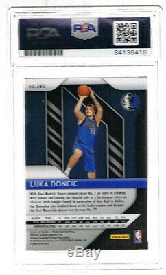 Luka Doncic Mavericks Autographié Panini Prizm Basketball Rookie Card Rc Psa Adn