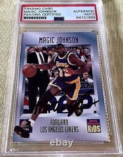 Magic Johnson Signé Autographié 1996 Sports Illustrated For Kids Card (psa/adn)