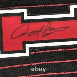 Maillot de basket-ball à rayures de Chicago signé par DENNIS RODMAN avec certificat d'authenticité PSA/DNA