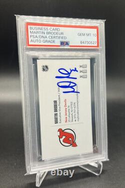 Martin Brodeur NJ Devils PSA/DNA 10! Carte de visite authentique signée autographiée.