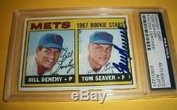 Mets De New York Tom Seaver Signé Carte Psa Dna Auto Autograph 1967 # 581 Topps