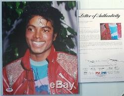 Michael Jackson Photo Dédicacée Psa Dna Loa Autographié King Of Pop 5 Five