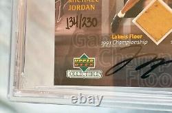 Michael Jordan Upper Deck Uda Signé Jeu Plancher Auto Psa Adn Utilisé # 134/230 Carte