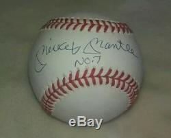 Mickey Mantle Autographié Au Baseball-psa / Dna-rare, Inscription N ° 7! Salut Grade