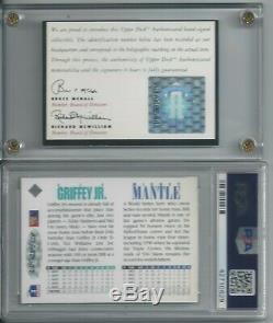 Mickey Mantle Ken Griffey Jr. Carte Double Supérieure Signée 1994 Psa / Dna Classé 9