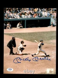 Mickey Mantle Psa Adn Signé 8x10 Photo Autographe Yankees