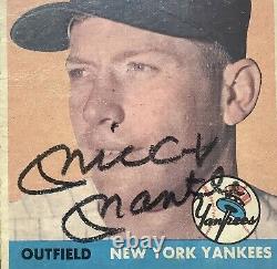 Mickey Mantle Signé 1958 Topps #150 Carte De Baseball Autographe Yankees Psa/adn