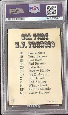 Mickey Mantle Signé 1980 Tcma Yankees Baseball Card Hof Mint 9 Auto Psa/adn