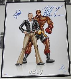 Mike Tyson Et Stan Lee Signé 16x20 Psa / Dna Photo Coa Limited Edition # Auto'd / 50