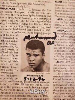 Muhammad Ali Signé Autographié Photo World Book Page Psa Adn Quickopinion Coa