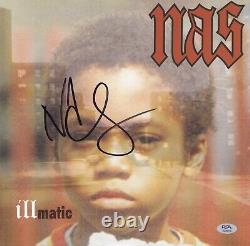 Nas (nasir Jones) Signé Illmatic Lp Vinyl Autographied Album Cover Psa Adn